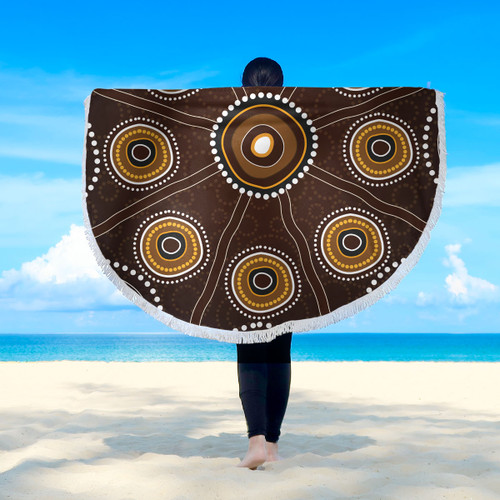 Australia Aboriginal Inspired Beach Blanket - Aboriginal Dot Art Beach Blanket Australia Aboriginal Inspired Beach Blanket - Aboriginal Dot Art Beach Blanket