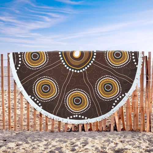 Australia Aboriginal Inspired Beach Blanket - Aboriginal Dot Art Beach Blanket Australia Aboriginal Inspired Beach Blanket - Aboriginal Dot Art Beach Blanket