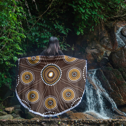Australia Aboriginal Inspired Beach Blanket - Aboriginal Dot Art Beach Blanket Australia Aboriginal Inspired Beach Blanket - Aboriginal Dot Art Beach Blanket