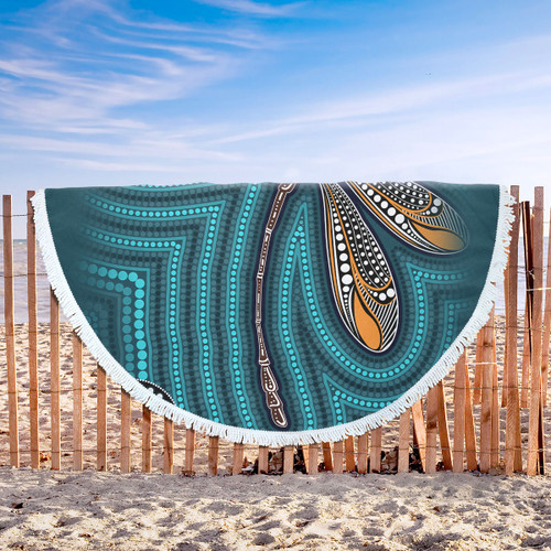 Australia Aboriginal Inspired Beach Blanket - Dragonfly Aboriginal Art Vector Painting Beach Blanket Australia Aboriginal Inspired Beach Blanket - Dragonfly Aboriginal Art Vector Painting Beach Blanket
