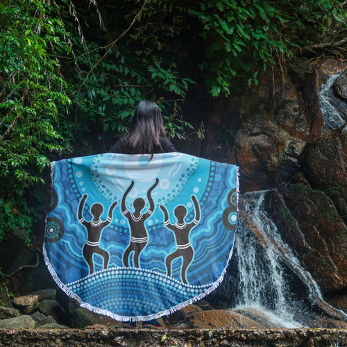 Australia Aboriginal Inspired Beach Blanket -  Aboriginal Style Of Landscape Background Beach Blanket Australia Aboriginal Inspired Beach Blanket -  Aboriginal Style Of Landscape Background Beach Blanket