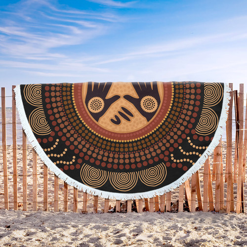 Australia Aboriginal Inspired Beach Blanket - Concept Art Aboiginal Inspired Dot Painting Style Beach Blanket Australia Aboriginal Inspired Beach Blanket - Concept Art Aboiginal Inspired Dot Painting Style Beach Blanket