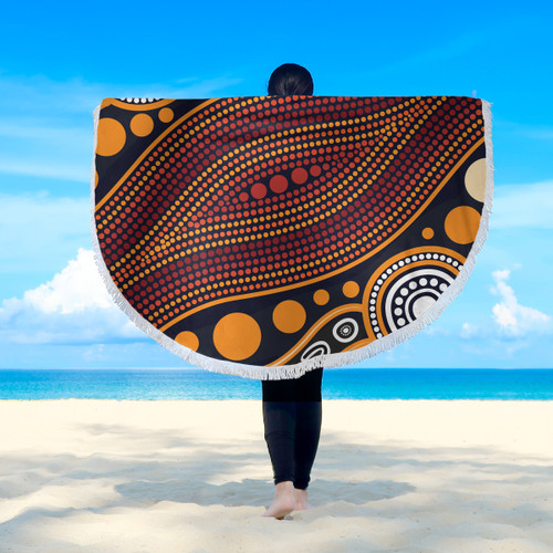 Australia Aboriginal Inspired Beach Blanket - Indigenous Art Aboriginal Inspired Dot Painting Style Beach Blanket 3 Australia Aboriginal Inspired Beach Blanket - Indigenous Art Aboriginal Inspired Dot Painting Style Beach Blanket 3