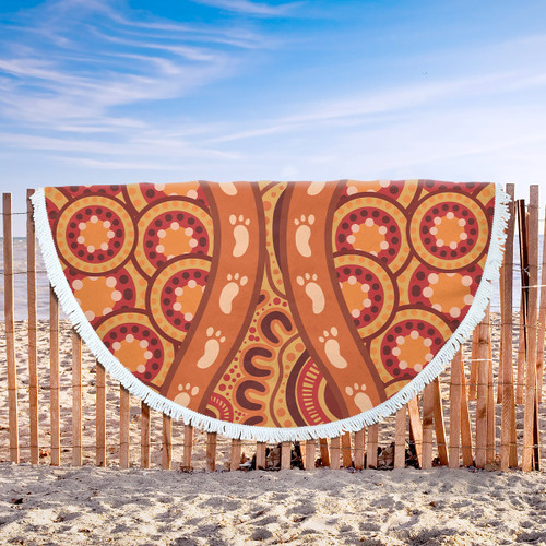 Australia Aboriginal Inspired Beach Blanket - Indigenous Art Aboriginal Inspired Dot Painting Style Beach Blanket 6 Australia Aboriginal Inspired Beach Blanket - Indigenous Art Aboriginal Inspired Dot Painting Style Beach Blanket 6