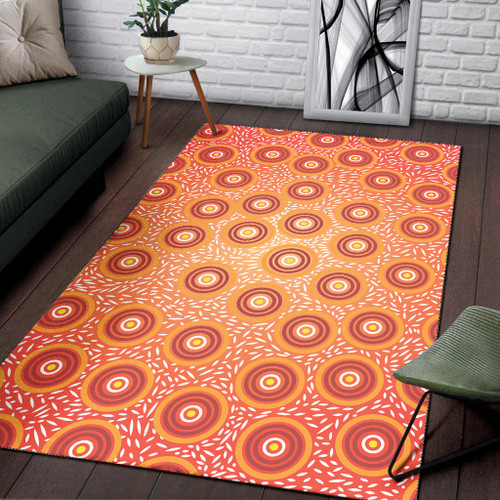 Australia Aboriginal Inspired Area Rug -  Aboriginal Art Seamless Pattern