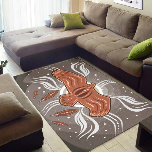 Australia Aboriginal Inspired Area Rug - Aboriginal Dot Art Vector Painting With Eagle