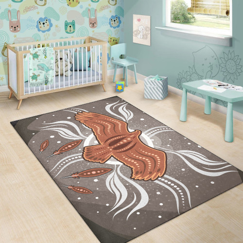 Australia Aboriginal Inspired Area Rug - Aboriginal Dot Art Vector Painting With Eagle Australia Aboriginal Inspired Area Rug - Aboriginal Dot Art Vector Painting With Eagle