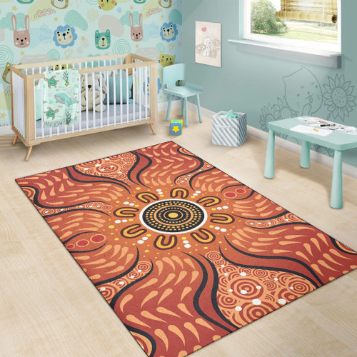 Australia Aboriginal Inspired Area Rug - Aboriginal Dot Art Pattern Background Australia Aboriginal Inspired Area Rug - Aboriginal Dot Art Pattern Background