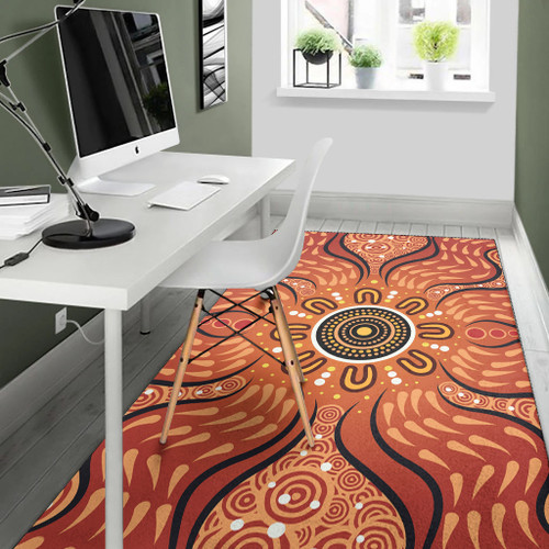 Australia Aboriginal Inspired Area Rug - Aboriginal Dot Art Pattern Background Australia Aboriginal Inspired Area Rug - Aboriginal Dot Art Pattern Background