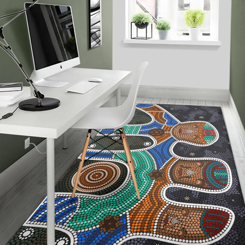 Australia Aboriginal Inspired Area Rug - Friendship Aboriginal Style Australia Aboriginal Inspired Area Rug - Friendship Aboriginal Style