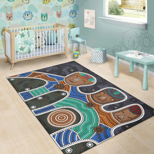 Australia Aboriginal Inspired Area Rug - Friendship Aboriginal Style Australia Aboriginal Inspired Area Rug - Friendship Aboriginal Style