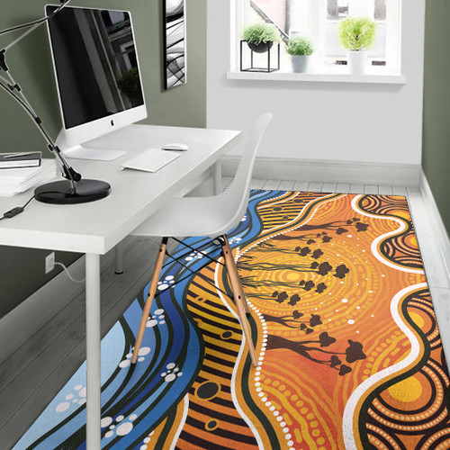 Australia Aboriginal Inspired Area Rug - Aboriginal Dot Art Vector Background Nature Concept Australia Aboriginal Inspired Area Rug - Aboriginal Dot Art Vector Background Nature Concept