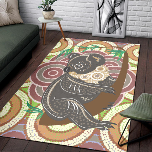 Australia Aboriginal Inspired Area Rug - Koala Aboriginal Dot Art Vector Australia Aboriginal Inspired Area Rug - Koala Aboriginal Dot Art Vector