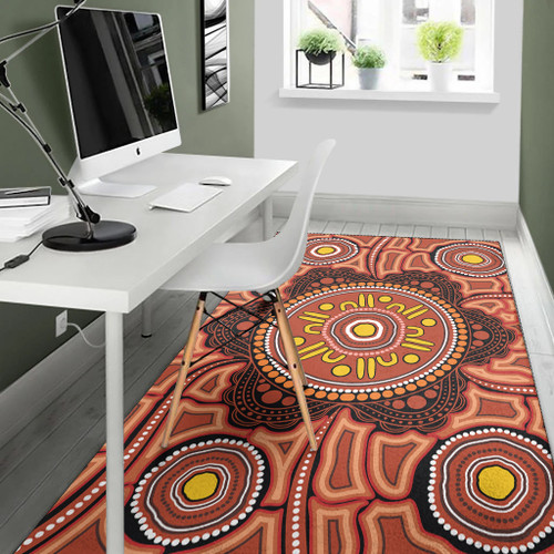 Australia Aboriginal Inspired Area Rug - Aboriginal Circle Pattern Style Australia Aboriginal Inspired Area Rug - Aboriginal Circle Pattern Style