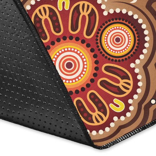 Australia Aboriginal Inspired Area Rug - Brown Boomerang Aboriginal Dot Artwork Australia Aboriginal Inspired Area Rug - Brown Boomerang Aboriginal Dot Artwork