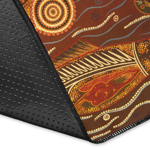 Australia Aboriginal Inspired Area Rug - Fish Aboriginal Dot Artwork Australia Aboriginal Inspired Area Rug - Fish Aboriginal Dot Artwork