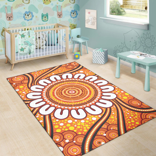 Australia Aboriginal Inspired Area Rug - Aboriginal Art Dot Painting Australia Aboriginal Inspired Area Rug - Aboriginal Art Dot Painting