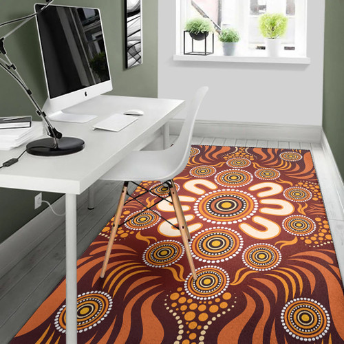 Australia Aboriginal Inspired Area Rug - Aboriginal Art Dot Painting Pattern Australia Aboriginal Inspired Area Rug - Aboriginal Art Dot Painting Pattern