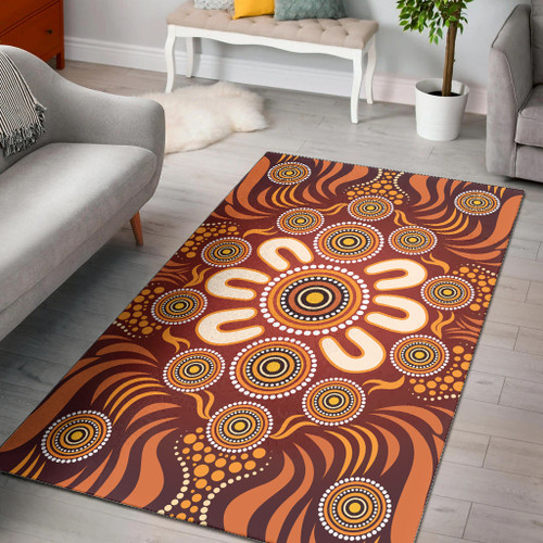 Australia Aboriginal Inspired Area Rug - Aboriginal Art Dot Painting ...