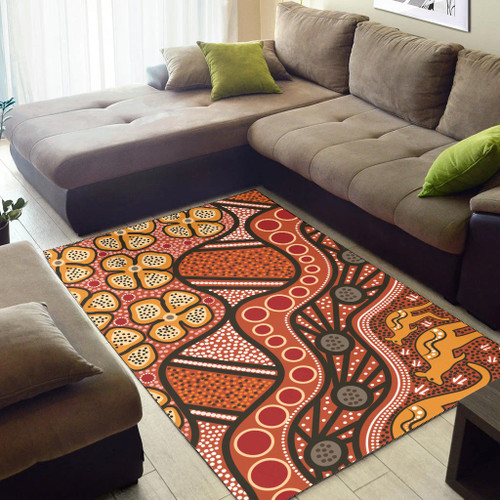Australia Aboriginal Inspired Area Rug -  Aboiginal Inspired Dot Painting Style Australia Aboriginal Inspired Area Rug -  Aboiginal Inspired Dot Painting Style