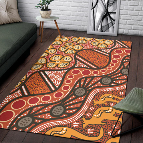 Australia Aboriginal Inspired Area Rug -  Aboiginal Inspired Dot Painting Style Australia Aboriginal Inspired Area Rug -  Aboiginal Inspired Dot Painting Style