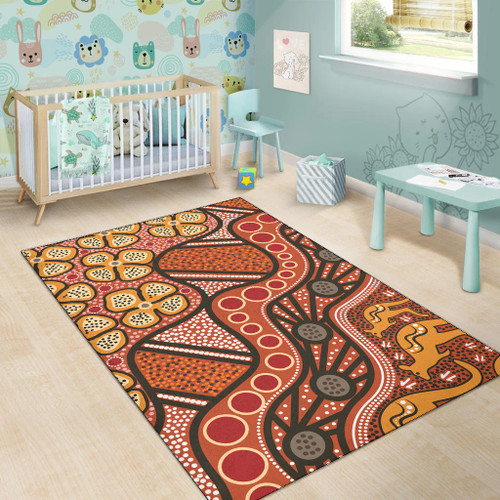 Australia Aboriginal Inspired Area Rug -  Aboiginal Inspired Dot Painting Style Australia Aboriginal Inspired Area Rug -  Aboiginal Inspired Dot Painting Style