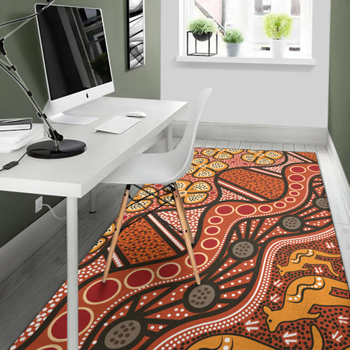 Australia Aboriginal Inspired Area Rug -  Aboiginal Inspired Dot Painting Style Australia Aboriginal Inspired Area Rug -  Aboiginal Inspired Dot Painting Style