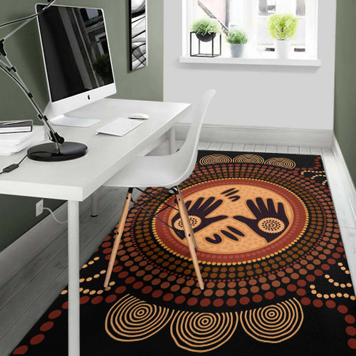 Australia Aboriginal Inspired Area Rug - Concept Art Aboiginal Inspired Dot Painting Style Australia Aboriginal Inspired Area Rug - Concept Art Aboiginal Inspired Dot Painting Style