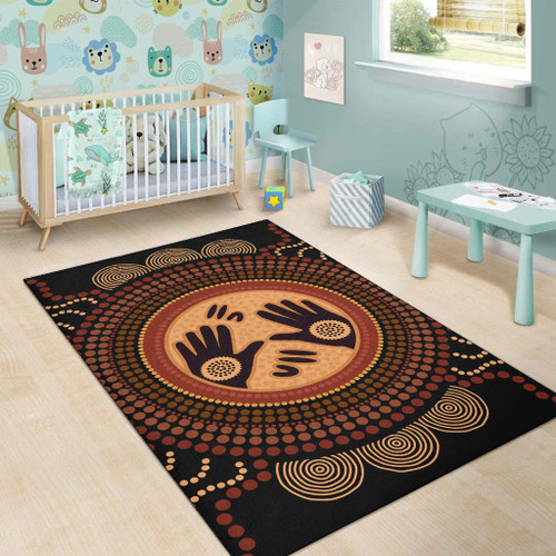 Australia Aboriginal Inspired Area Rug - Concept Art Aboiginal Inspired Dot Painting Style Australia Aboriginal Inspired Area Rug - Concept Art Aboiginal Inspired Dot Painting Style