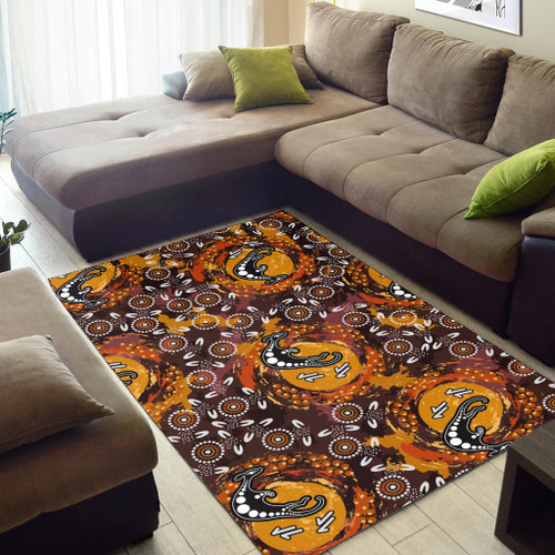 Australia Aboriginal Inspired Area Rug - Kangaroo Aboiginal Inspired Dot Painting Style Australia Aboriginal Inspired Area Rug - Kangaroo Aboiginal Inspired Dot Painting Style