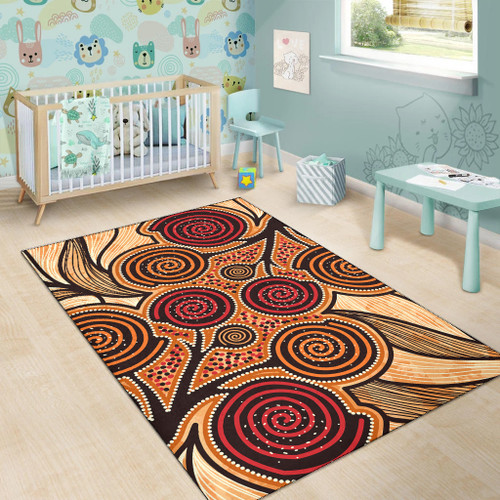 Australia Aboriginal Inspired Area Rug - Indigenous Tree Aboiginal Inspired Dot Painting Style Australia Aboriginal Inspired Area Rug - Indigenous Tree Aboiginal Inspired Dot Painting Style