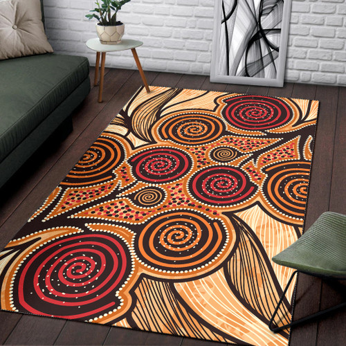 Australia Aboriginal Inspired Area Rug - Indigenous Tree Aboiginal Inspired Dot Painting Style Australia Aboriginal Inspired Area Rug - Indigenous Tree Aboiginal Inspired Dot Painting Style