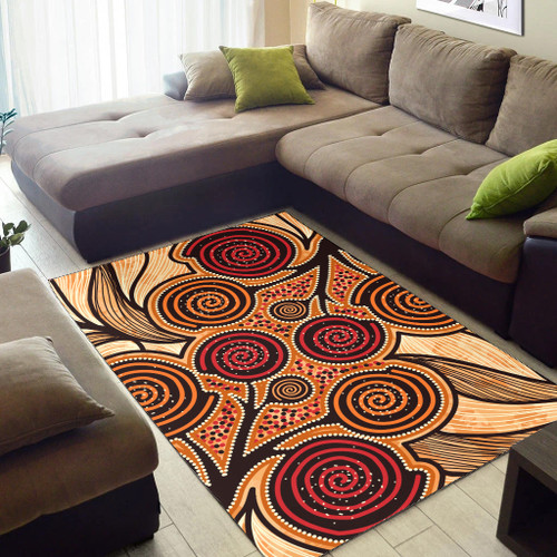 Australia Aboriginal Inspired Area Rug - Indigenous Tree Aboiginal Inspired Dot Painting Style Australia Aboriginal Inspired Area Rug - Indigenous Tree Aboiginal Inspired Dot Painting Style