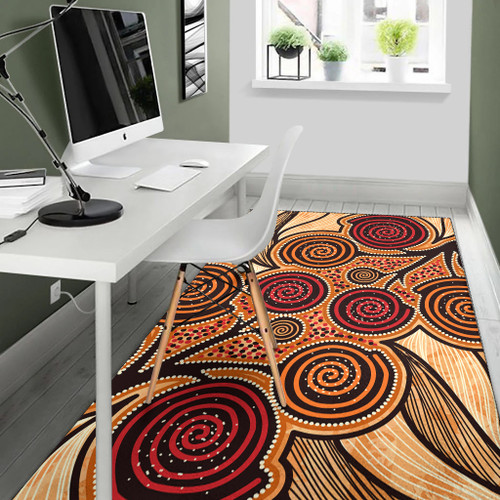 Australia Aboriginal Inspired Area Rug - Indigenous Tree Aboiginal Inspired Dot Painting Style Australia Aboriginal Inspired Area Rug - Indigenous Tree Aboiginal Inspired Dot Painting Style