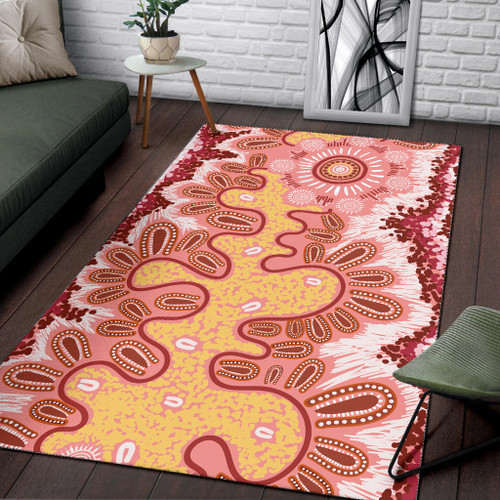 Australia Aboriginal Inspired Area Rug - Aboriginal Inspired Pattern Dot Painting Style Australia Aboriginal Inspired Area Rug - Aboriginal Inspired Pattern Dot Painting Style