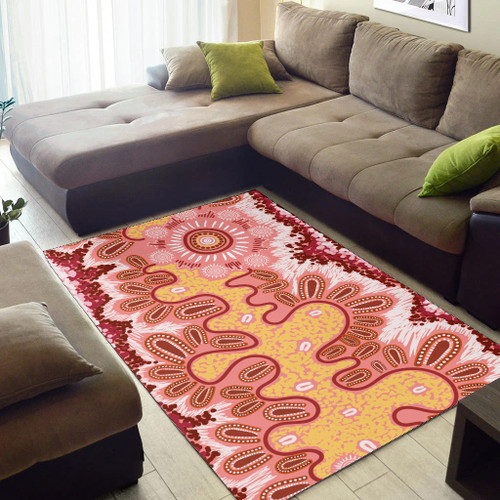 Australia Aboriginal Inspired Area Rug - Aboriginal Inspired Pattern Dot Painting Style Australia Aboriginal Inspired Area Rug - Aboriginal Inspired Pattern Dot Painting Style