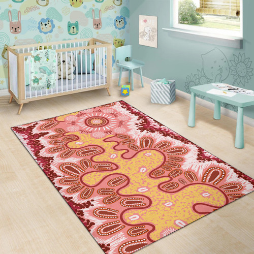Australia Aboriginal Inspired Area Rug - Aboriginal Inspired Pattern Dot Painting Style Australia Aboriginal Inspired Area Rug - Aboriginal Inspired Pattern Dot Painting Style