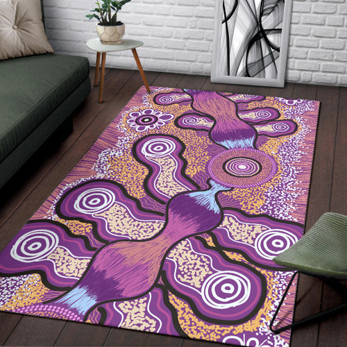 Australia Aboriginal Inspired Area Rug - Indigenous Art Aboriginal Inspired Dot Painting Style Australia Aboriginal Inspired Area Rug - Indigenous Art Aboriginal Inspired Dot Painting Style