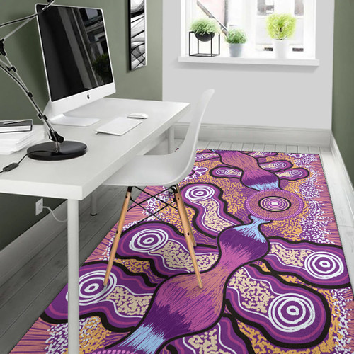 Australia Aboriginal Inspired Area Rug - Indigenous Art Aboriginal Inspired Dot Painting Style Australia Aboriginal Inspired Area Rug - Indigenous Art Aboriginal Inspired Dot Painting Style
