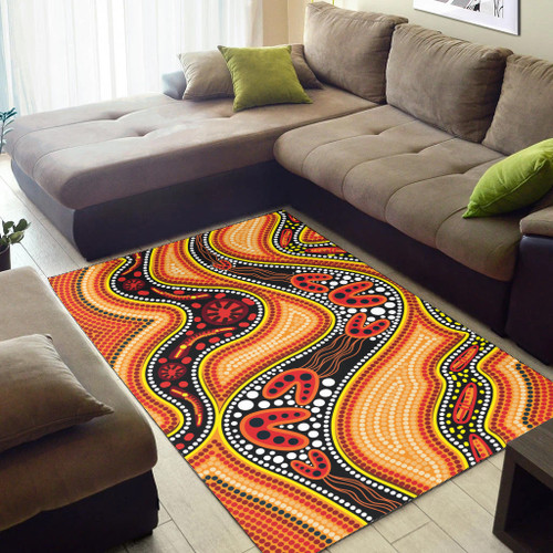 Australia Aboriginal Inspired Area Rug - Indigenous Art Aboriginal Inspired Dot Painting Style 2 Australia Aboriginal Inspired Area Rug - Indigenous Art Aboriginal Inspired Dot Painting Style 2