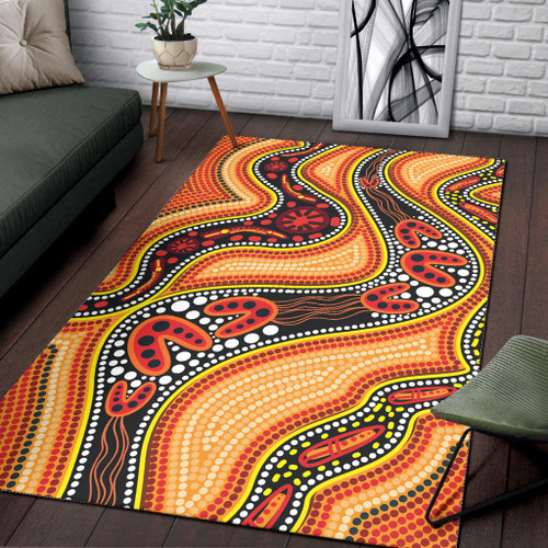 Australia Aboriginal Inspired Area Rug - Indigenous Art Aboriginal Inspired Dot Painting Style 2 Australia Aboriginal Inspired Area Rug - Indigenous Art Aboriginal Inspired Dot Painting Style 2