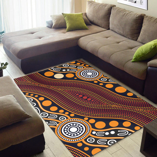 Australia Aboriginal Inspired Area Rug - Indigenous Art Aboriginal Inspired Dot Painting Style 3 Australia Aboriginal Inspired Area Rug - Indigenous Art Aboriginal Inspired Dot Painting Style 3
