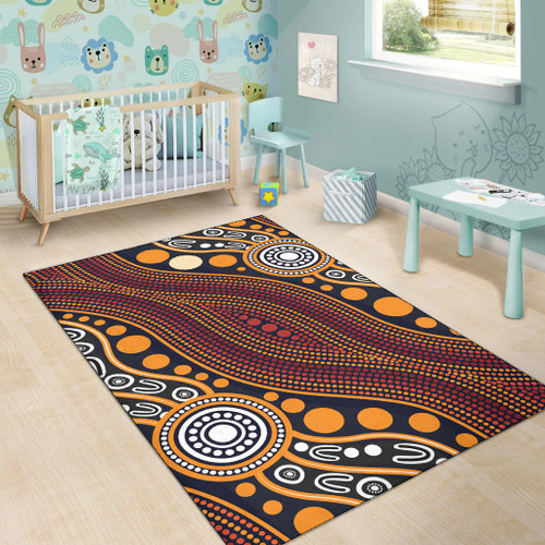 Australia Aboriginal Inspired Area Rug - Indigenous Art Aboriginal Inspired Dot Painting Style 3 Australia Aboriginal Inspired Area Rug - Indigenous Art Aboriginal Inspired Dot Painting Style 3