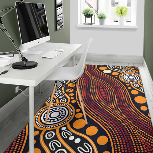 Australia Aboriginal Inspired Area Rug - Indigenous Art Aboriginal Inspired Dot Painting Style 3 Australia Aboriginal Inspired Area Rug - Indigenous Art Aboriginal Inspired Dot Painting Style 3