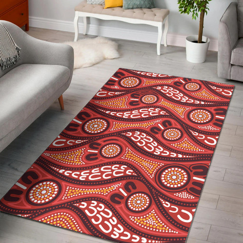 Australia Aboriginal Inspired Area Rug - Indigenous Art Aboriginal Inspired Dot Painting Style 4