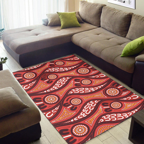 Australia Aboriginal Inspired Area Rug - Indigenous Art Aboriginal Inspired Dot Painting Style 4 Australia Aboriginal Inspired Area Rug - Indigenous Art Aboriginal Inspired Dot Painting Style 4