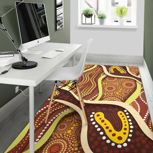 Australia Aboriginal Inspired Area Rug - Indigenous Art Aboriginal Inspired Dot Painting Style 5 Australia Aboriginal Inspired Area Rug - Indigenous Art Aboriginal Inspired Dot Painting Style 5