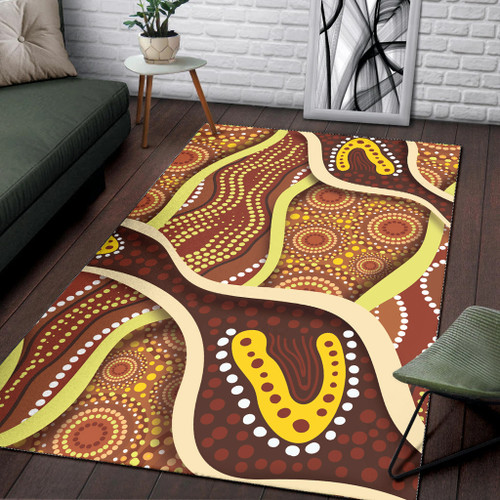 Australia Aboriginal Inspired Area Rug - Indigenous Art Aboriginal Inspired Dot Painting Style 5 Australia Aboriginal Inspired Area Rug - Indigenous Art Aboriginal Inspired Dot Painting Style 5