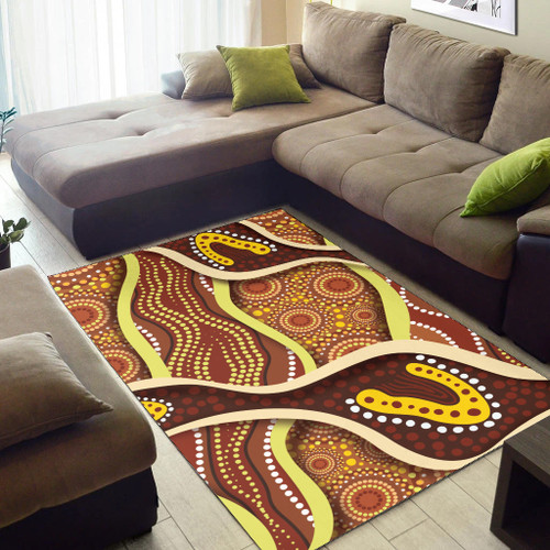 Australia Aboriginal Inspired Area Rug - Indigenous Art Aboriginal Inspired Dot Painting Style 5 Australia Aboriginal Inspired Area Rug - Indigenous Art Aboriginal Inspired Dot Painting Style 5