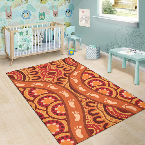 Australia Aboriginal Inspired Area Rug - Indigenous Art Aboriginal Inspired Dot Painting Style 7 Australia Aboriginal Inspired Area Rug - Indigenous Art Aboriginal Inspired Dot Painting Style 7